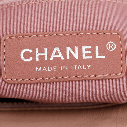 Chanel Pink Tweed Calfskin Leather Small Gabrielle Hobo