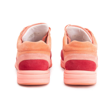 Chanel Pink/Red Suede CC Logo Sneakers, Size 38