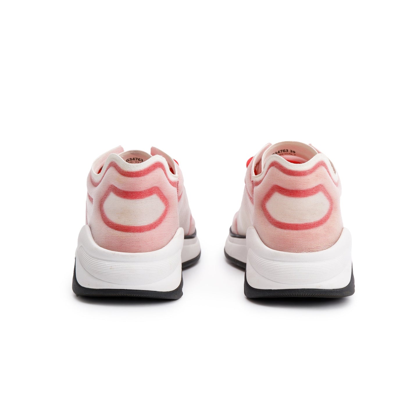 Chanel Pink/White Lycra Fabric CC Logo Sneakers, Size 39
