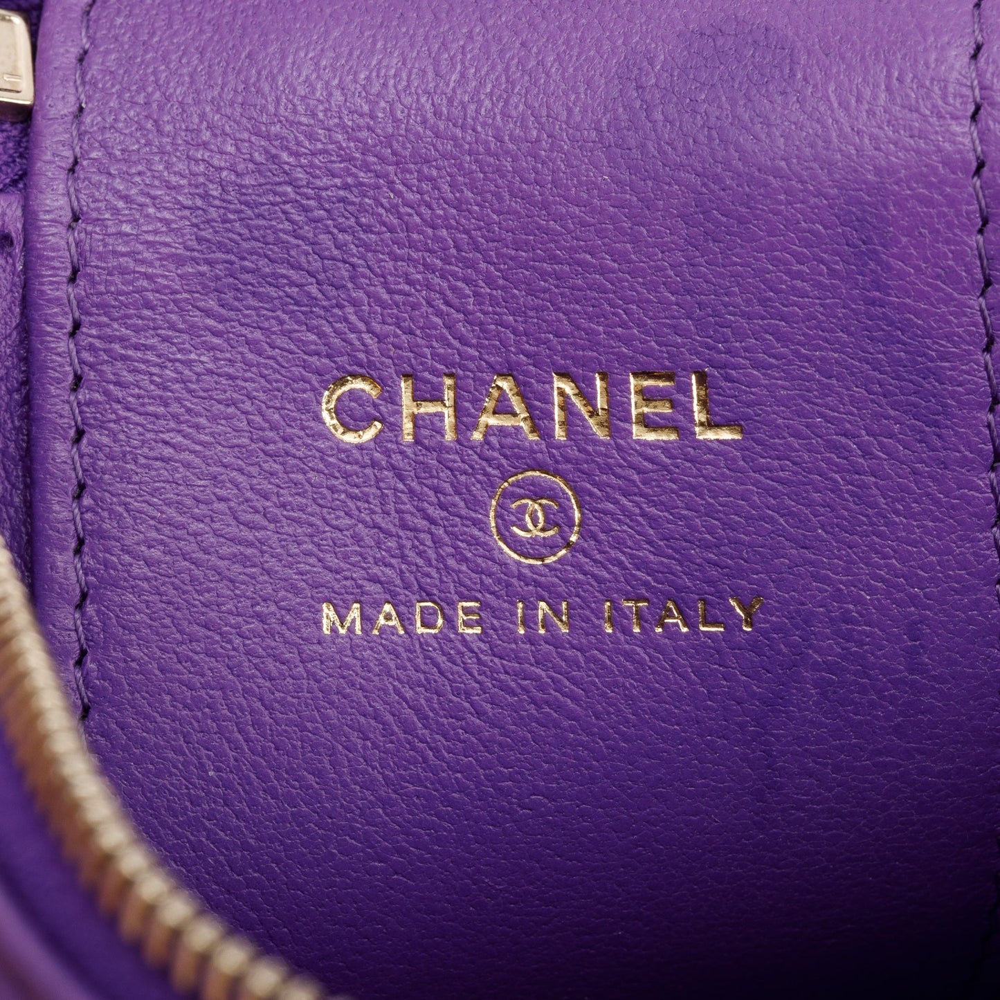 Chanel Purple Lambskin Leather Mini Top Handle Vanity Case