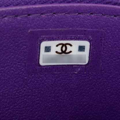 Chanel Purple Lambskin Leather Mini Top Handle Vanity Case