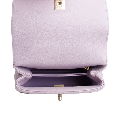 Chanel Purple Quilted Caviar Leather Mini Coco Top Handle Flap Bag