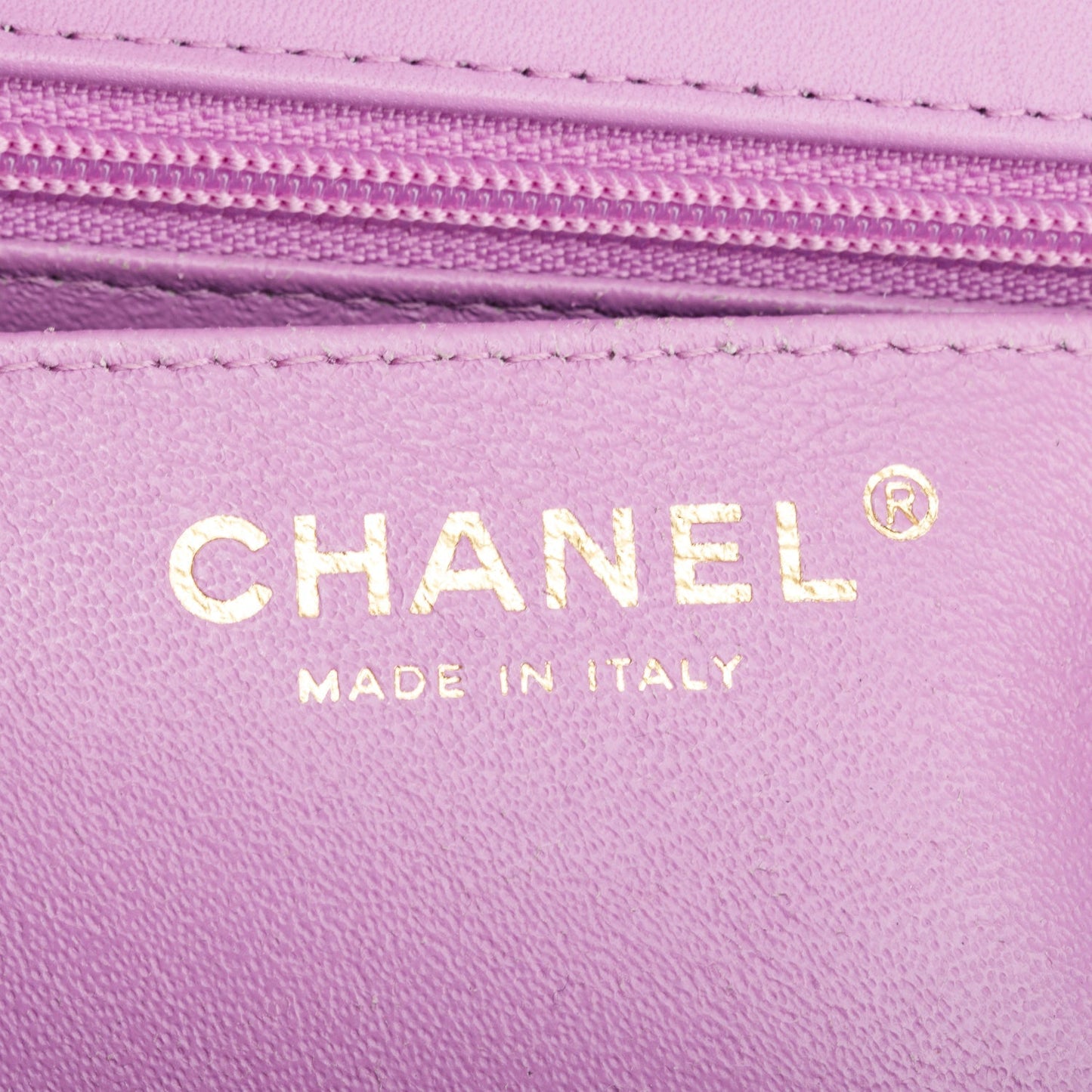 Chanel Purple Quilted Patent Leather Classic Mini Rectangular Flap Bag