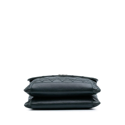 Chanel Quilted Aged Calfskin Logo Accordion Flap