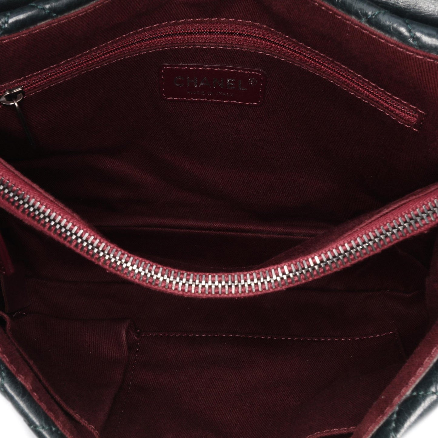 Chanel Quilted Aged Calfskin Logo Accordion Flap