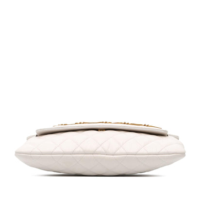 Chanel Quilted Calfskin Logo Enchained Clutch
