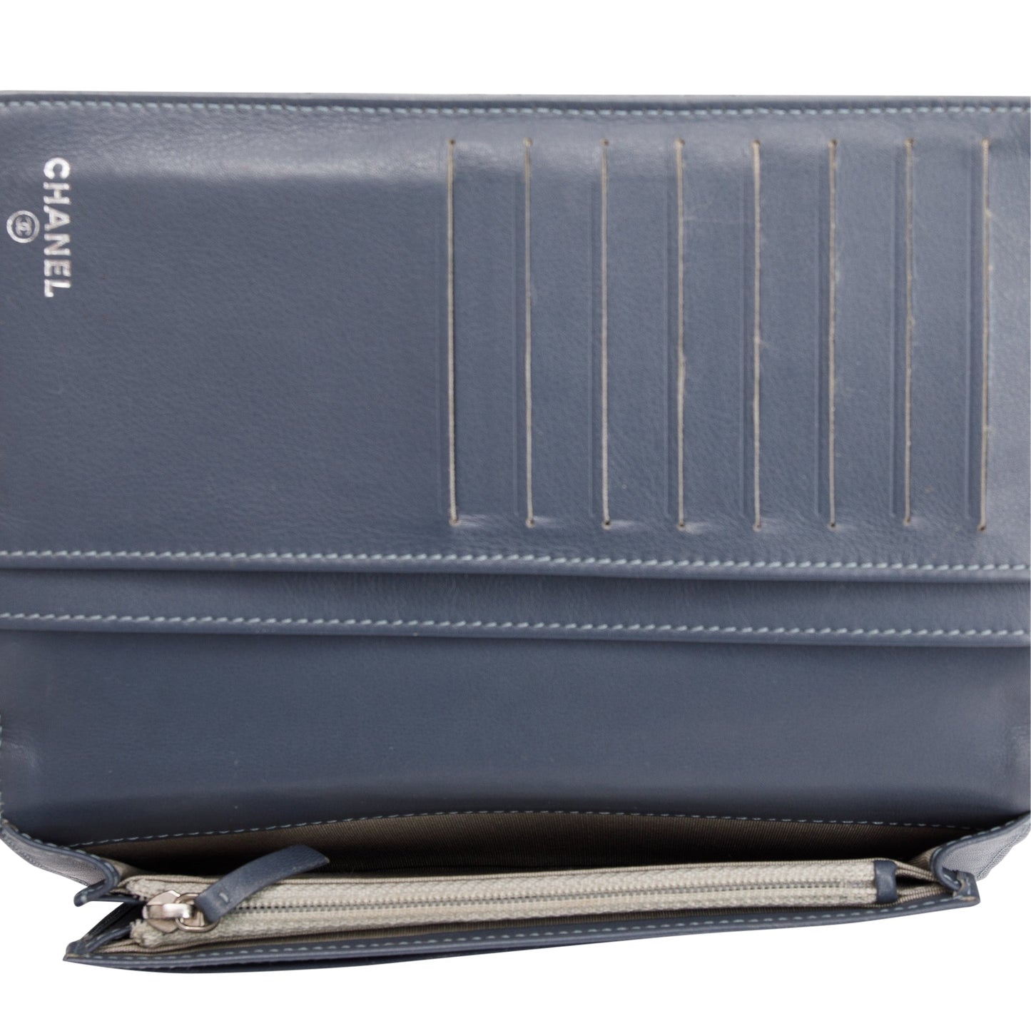 Chanel Quilted Calfskin/Lambskin Leather Yen Wallet