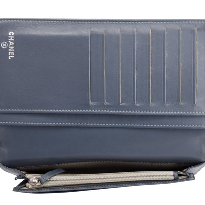 Chanel Quilted Calfskin/Lambskin Leather Yen Wallet