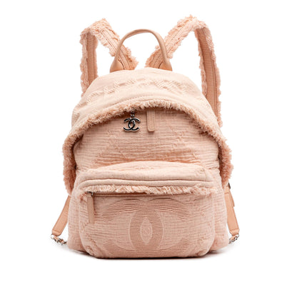 Chanel Quilted Canvas Front Pocket Fringe Backpack