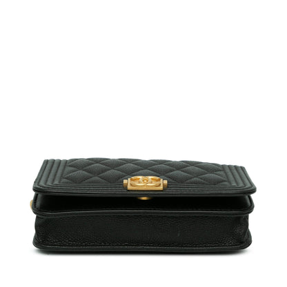 Chanel Quilted Caviar Boy Wallet on Chain (SHG-zDpkSM)