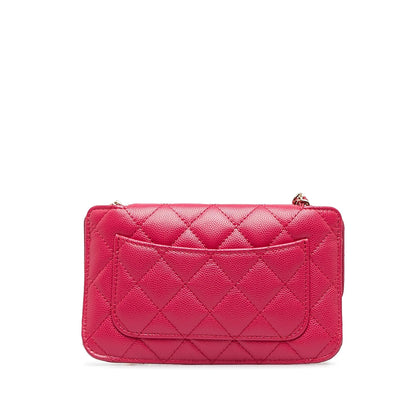 Chanel Quilted Caviar Foldable Printed Fabric Tote with Chain (SHG-p7IUF8)