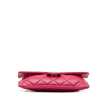 Chanel Quilted Caviar Foldable Printed Fabric Tote with Chain (SHG-p7IUF8)