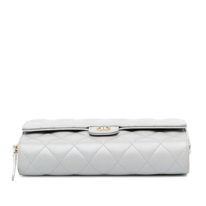 Chanel Quilted Caviar Phone Holder Wallet on Chain (SHG-7EdNxL)