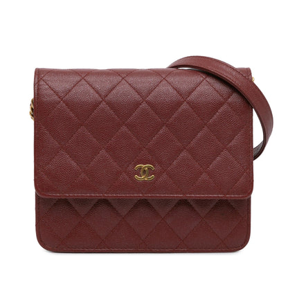 Chanel Quilted Caviar Square Wallet on Chain