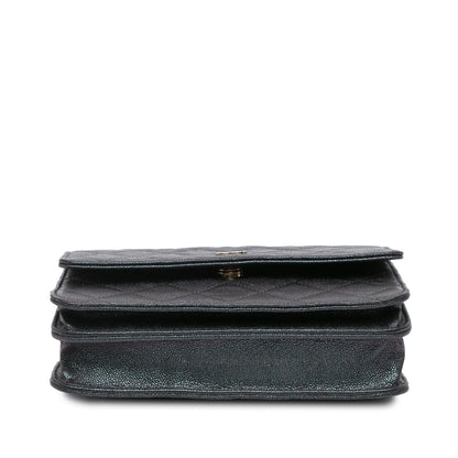 Chanel Quilted Caviar Square Wallet on Chain