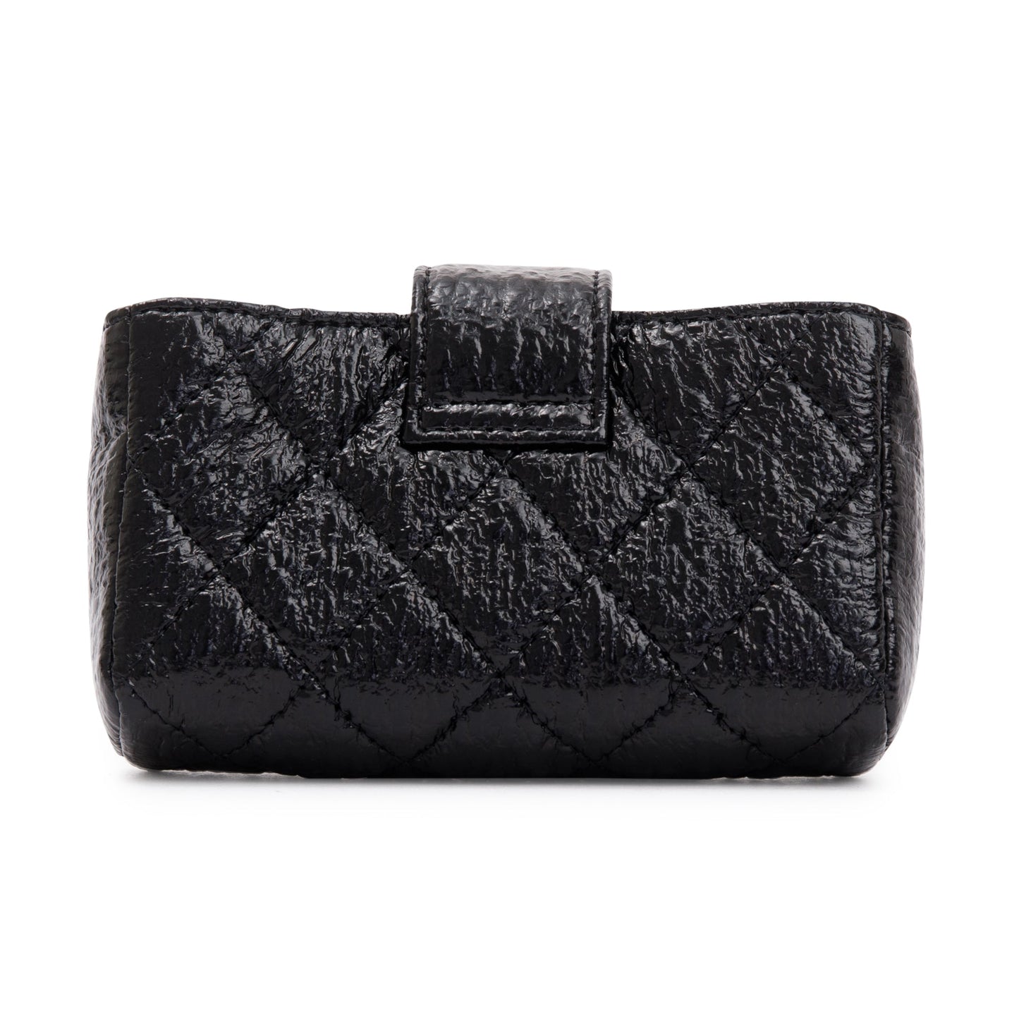Chanel Quilted Crinkled Leather Phone Holder Clutch