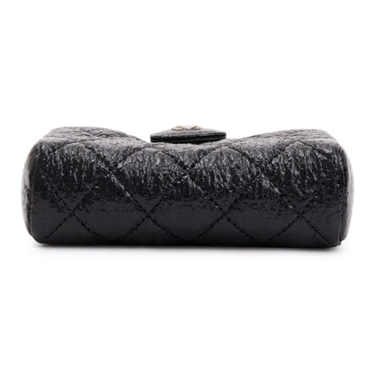 Chanel Quilted Crinkled Leather Phone Holder Clutch
