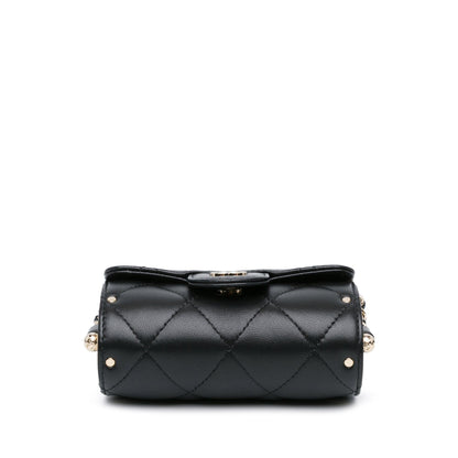 Chanel Quilted Lambskin Box Of Secrets Card Holder With Chain (SHG-AauFyw)