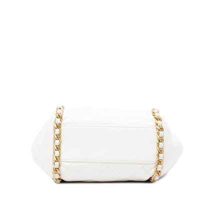 Chanel Quilted Lambskin Chain Around Bucket Bag
