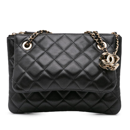 Chanel Quilted Lambskin Double Case with Chain