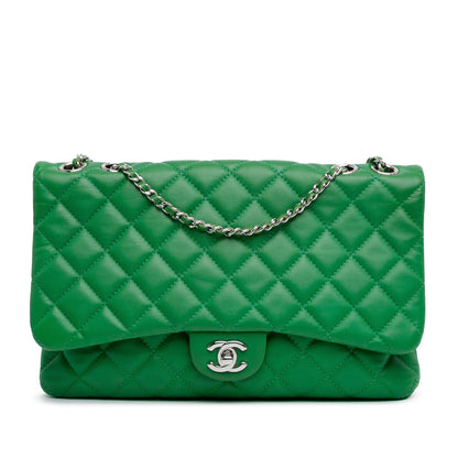 Chanel Quilted Lambskin Double Compartment Chain Flap (SHG-ylKzpw)