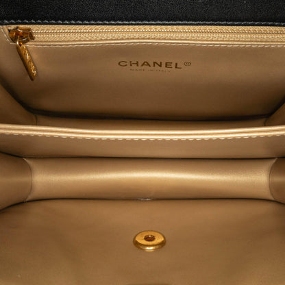 Chanel Quilted Lambskin Octagonal Buckle Crossbody