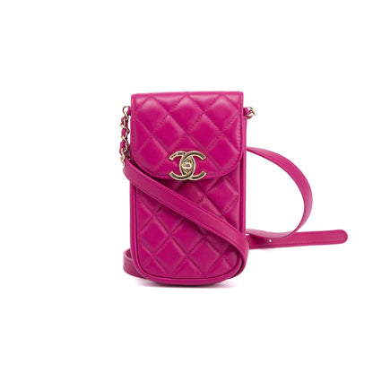 Chanel Quilted Lambskin Phone Chain Waist Bag