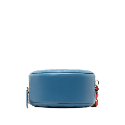 Chanel Quilted Lambskin Ribbon Round Clutch With Chain (SHG-fknQGN)