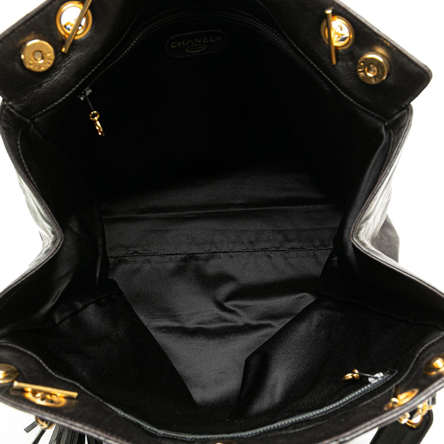 Chanel Quilted Lambskin Tassel Chain Tote