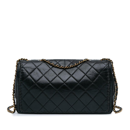 Chanel Quilted Lambskin Whipstitch Single Flap (SHG-OfzSAu)