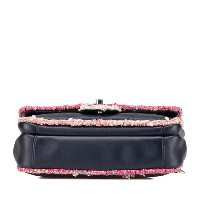 Chanel Quilted Lambskin and Tweed Elegant Trim Flap