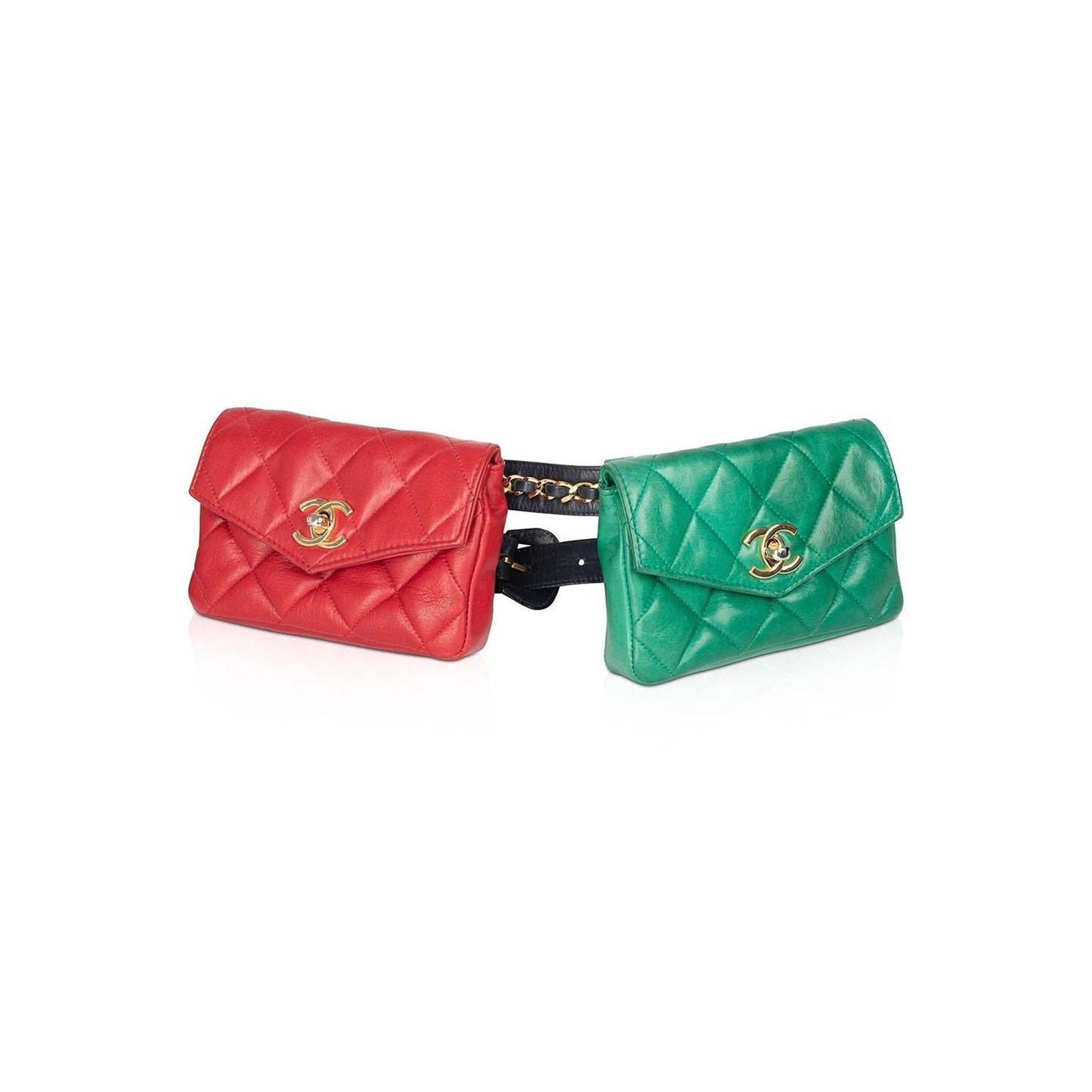 Chanel Quilted Leather Double CC Flap Belt Bag