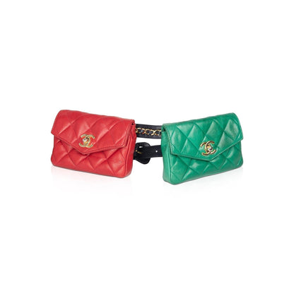 Chanel Quilted Leather Double CC Flap Belt Bag