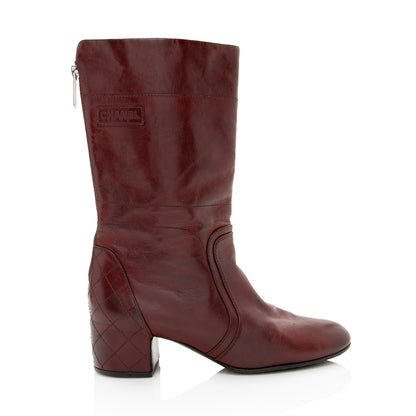 Chanel Quilted Leather Mid-Calf Boots - Size 9.5 / 39.5 - FINAL SALE (SHF-22296)