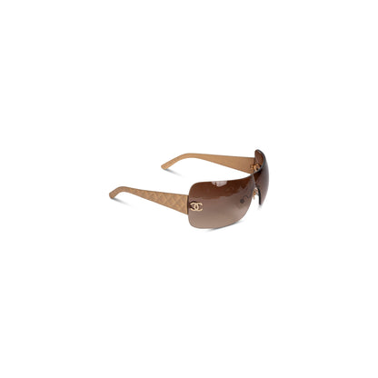 Chanel Quilted Leather Shield Sunglasses