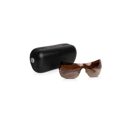 Chanel Quilted Leather Shield Sunglasses