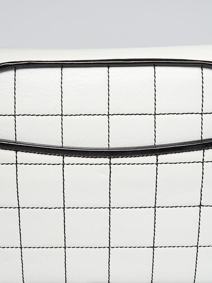 CHANEL White Square Quilted Leather Mademoiselle Small Flap Bag