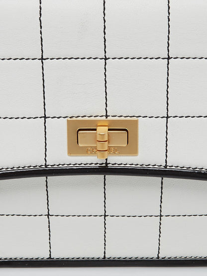 CHANEL White Square Quilted Leather Mademoiselle Small Flap Bag