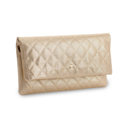 Chanel Quilted Metallic Beauty CC Clutch