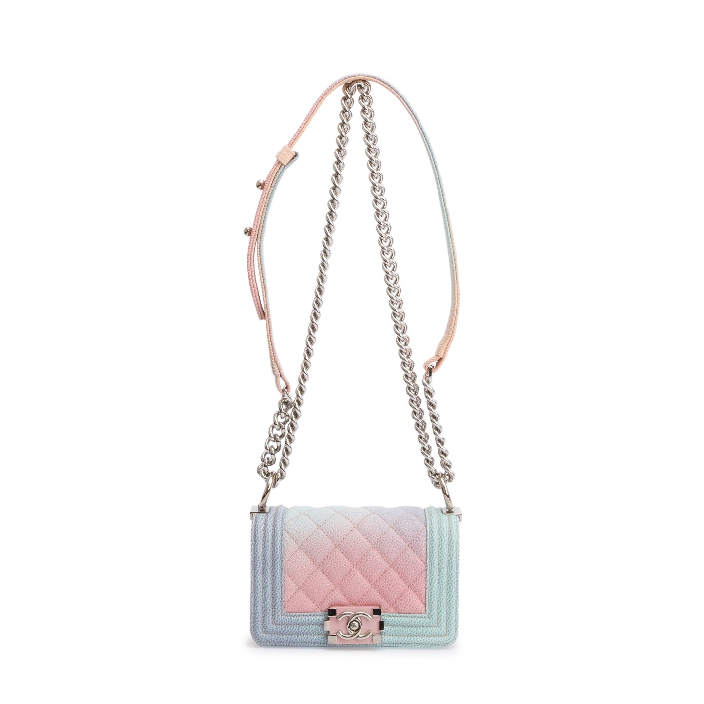 Chanel Rainbow Caviar Leather Mini Boy Flap Bag