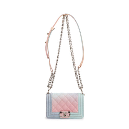 Chanel Rainbow Caviar Leather Mini Boy Flap Bag