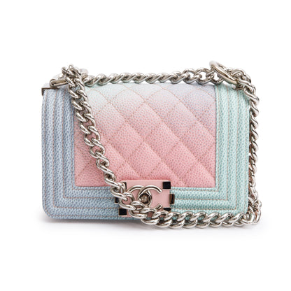 Chanel Rainbow Caviar Leather Mini Boy Flap Bag