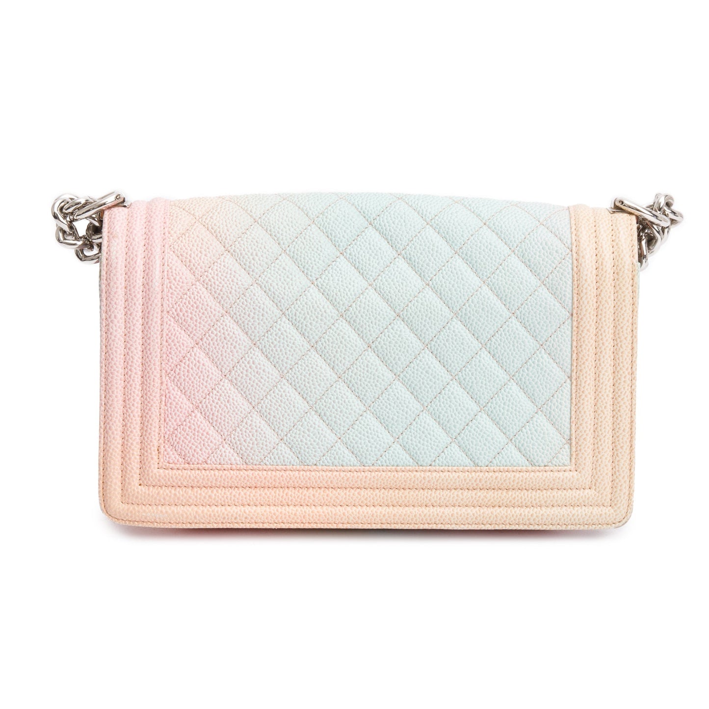 Chanel Rainbow Quilted Caviar Leather Medium Boy Bag