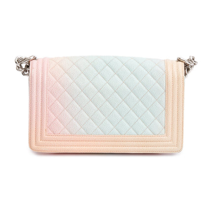 Chanel Rainbow Quilted Caviar Leather Medium Boy Bag