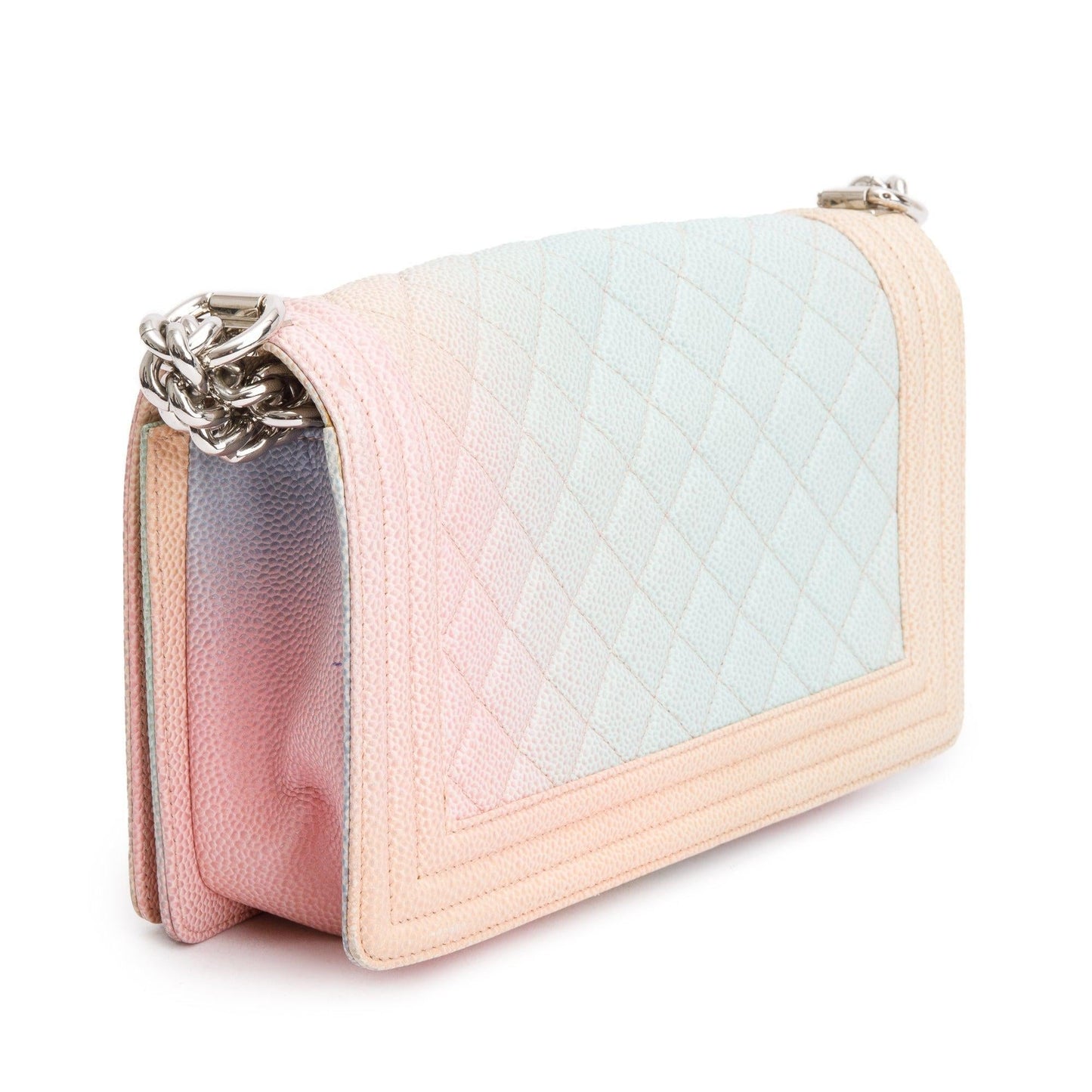Chanel Rainbow Quilted Caviar Leather Medium Boy Bag