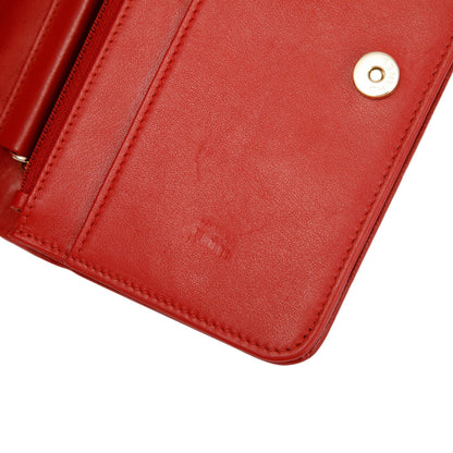 Chanel Red Caviar Camelia Wallet on Chain