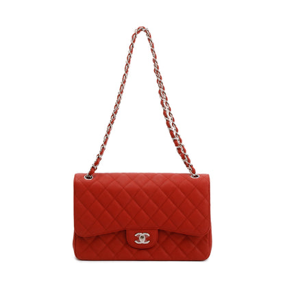 Chanel Red Caviar Classic Jumbo Double Flap Bag