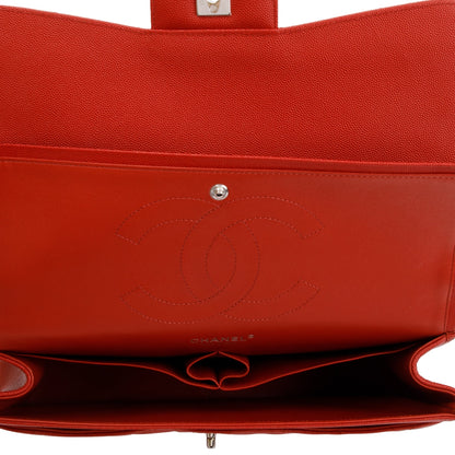 Chanel Red Caviar Classic Jumbo Double Flap Bag