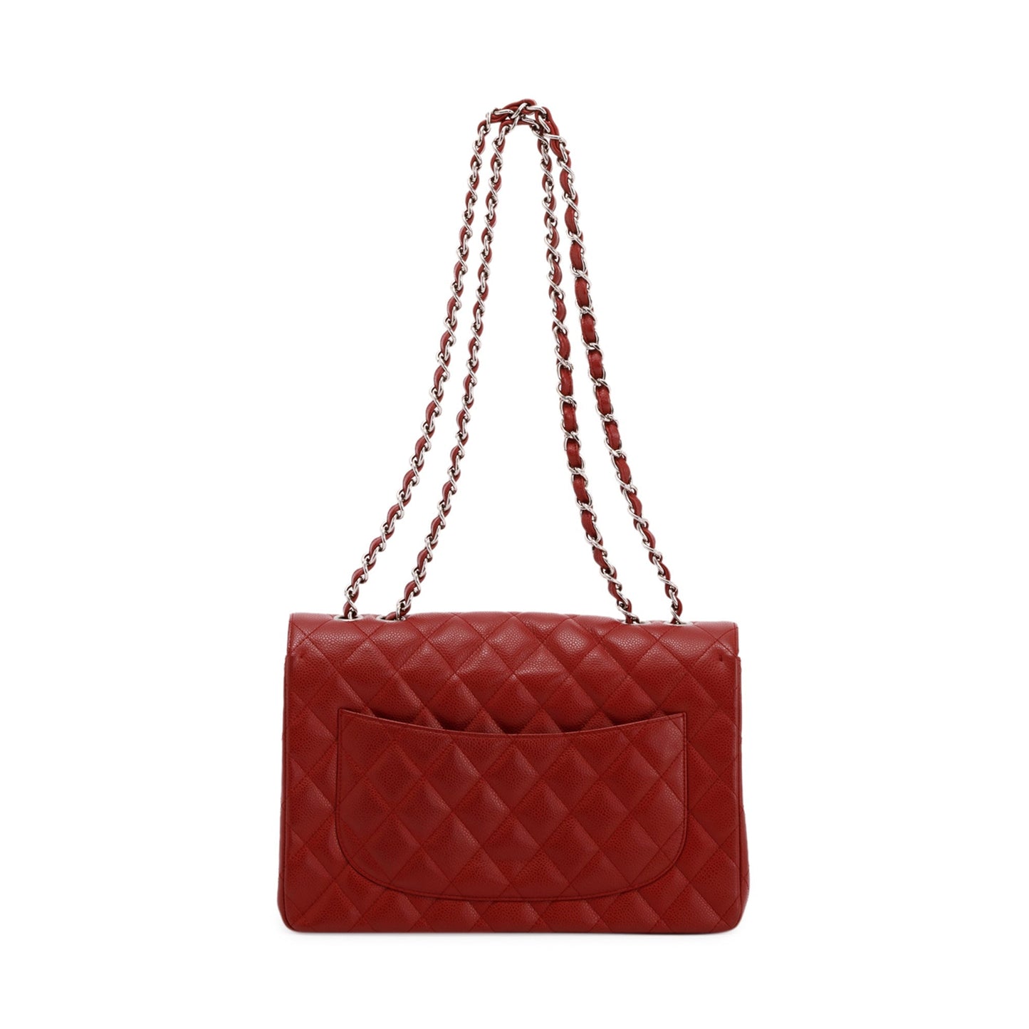 Chanel Red Caviar Classic Jumbo Single Flap Bag