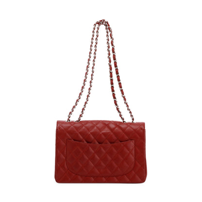 Chanel Red Caviar Classic Jumbo Single Flap Bag